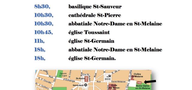 Horaires des messes à Rennes cet été