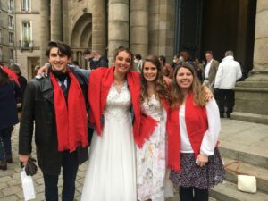 Confirmation de Stanislas, Margaux, Auriane et Amélie lors de la fête de la Pentecôte 2021