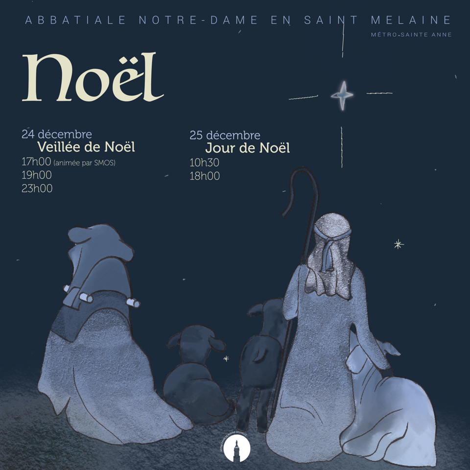 24 décembre
Veillée de Noël
17h00 (animée par SMOS)
19h00
23h00

25 décembre
Jour de Noël
10h30
18h00