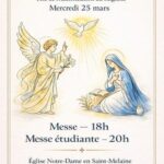 Messe de l&rsquo;annonciation – mercredi 25 mars