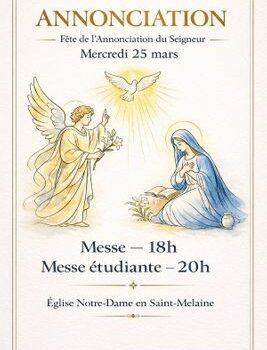 Messe de l&rsquo;annonciation – mercredi 25 mars